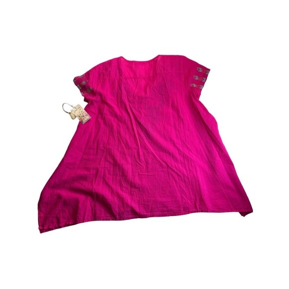 Johnny Was Pink Floral Embroidered Annalise Tunic Boho Flowy Top, Size XS - Picture 3 of 6